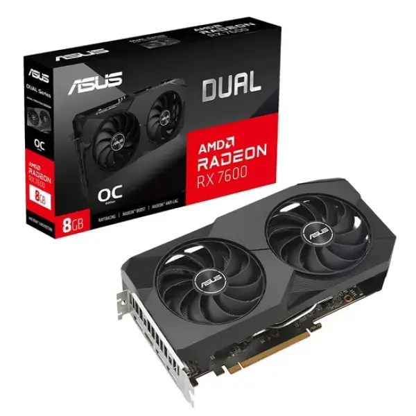 Placa de Vídeo Asus Dual Radeon RX 7600 OC 8GB GDDR6 PCI-Express
